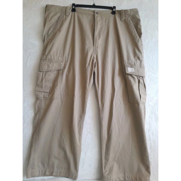 VTG Y2K Levis Cargo Loose Straight Grunge Baggy Skater Size 46X30 Khaki Pants - Picture 1 of 13